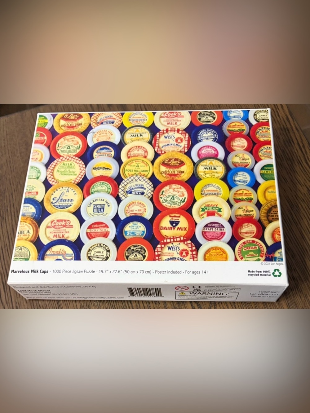 Colorcraft 1000 Piece Jigsaw Puzzle, Marvelous Milk Caps Collage, Complete